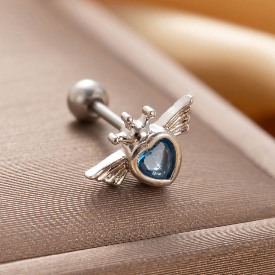 1 Piece Simple Series Simple Heart Titanium Steel No Plating Material Zircon Women Stud Earrings